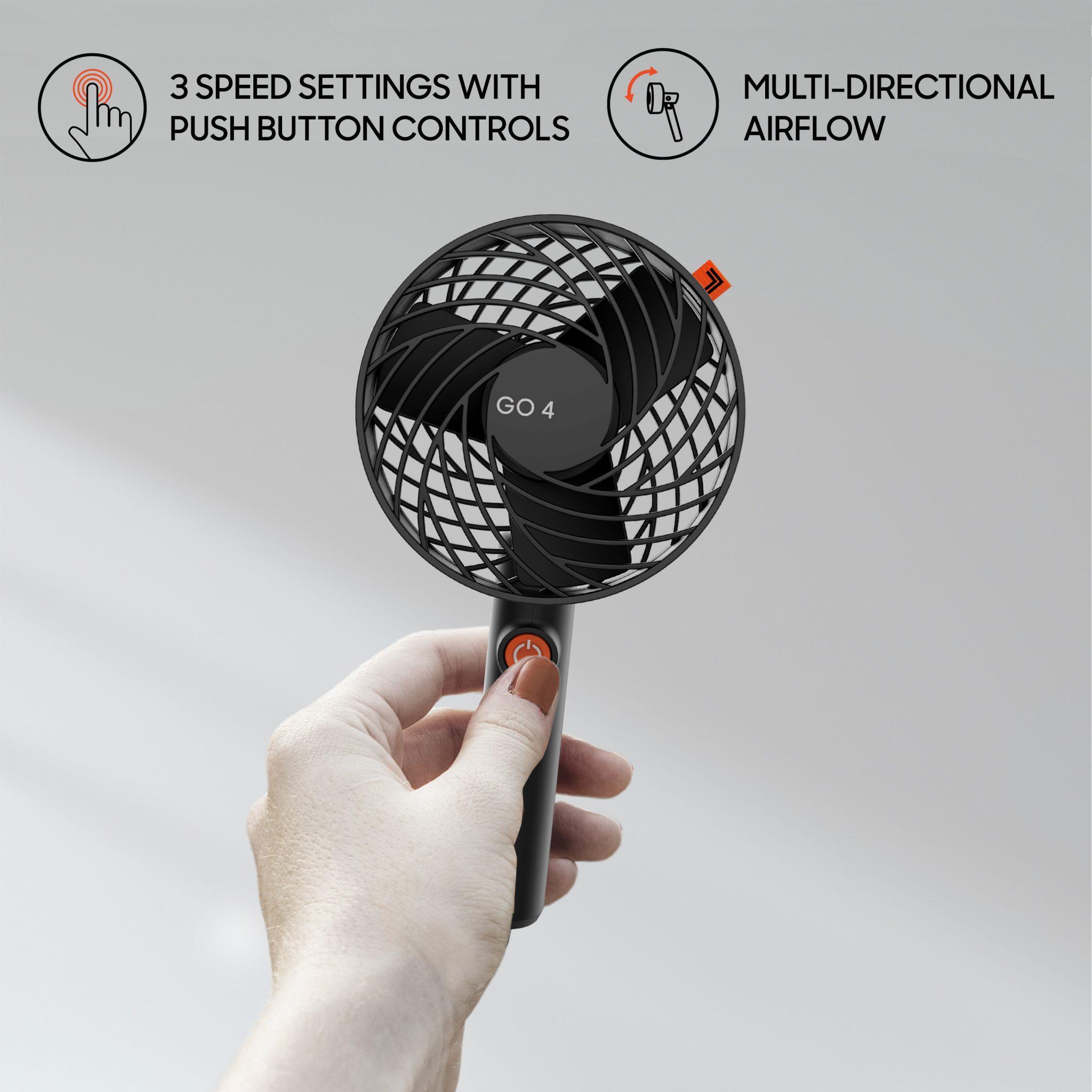 GO 4 Rechargeable Handheld Fan Sharper Image Home Comfort